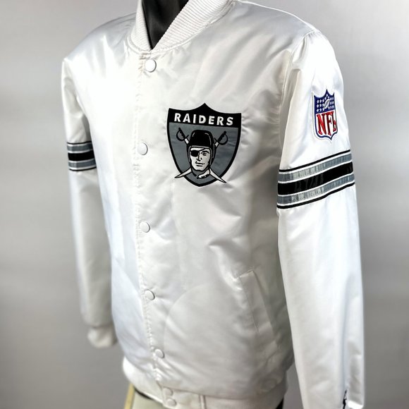 LAS VEGAS RAIDERS Starter WHITE Jacket M L XL 2X - Picture 3 of 9